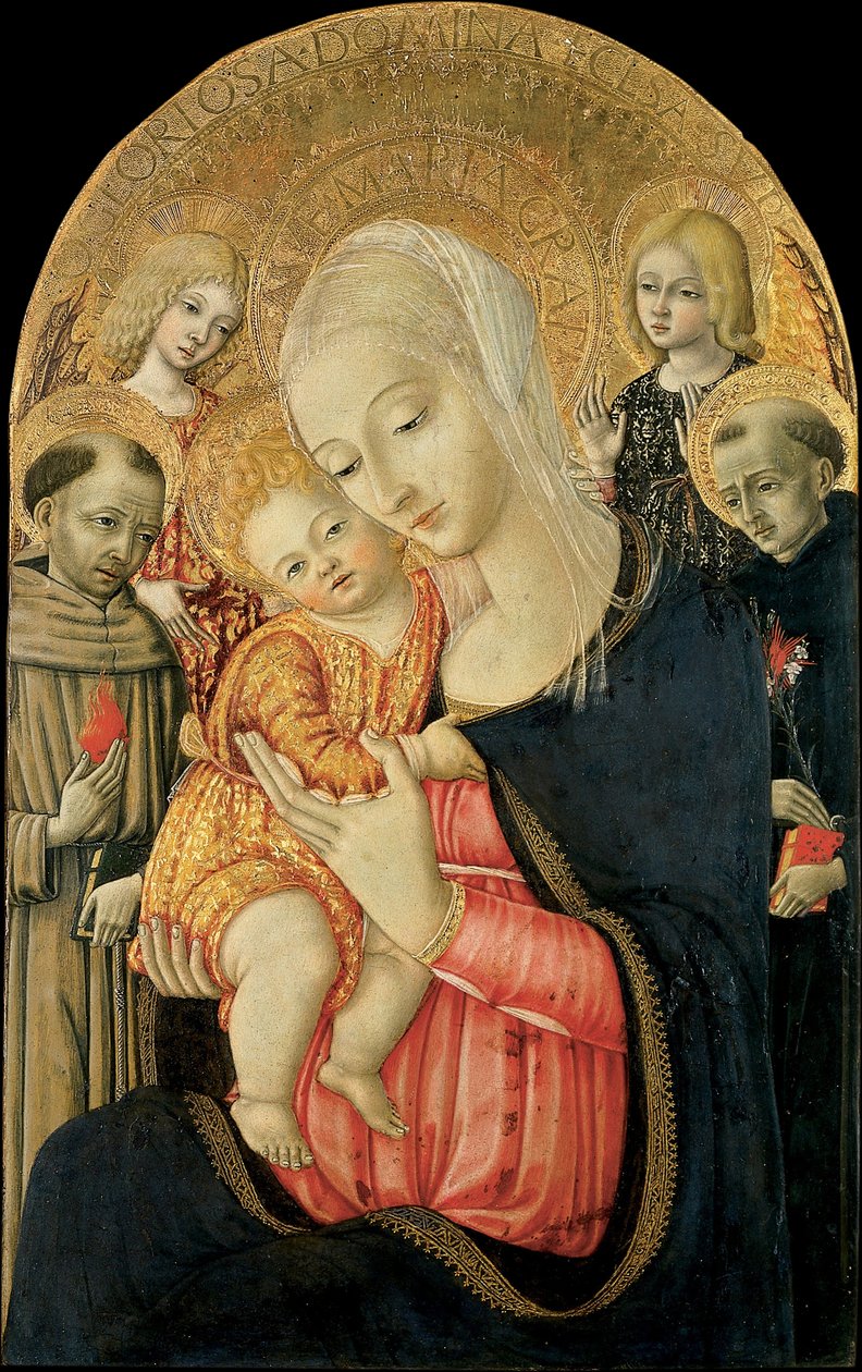 Madona s dítětem s anděly a světci od Matteo de Giovanni