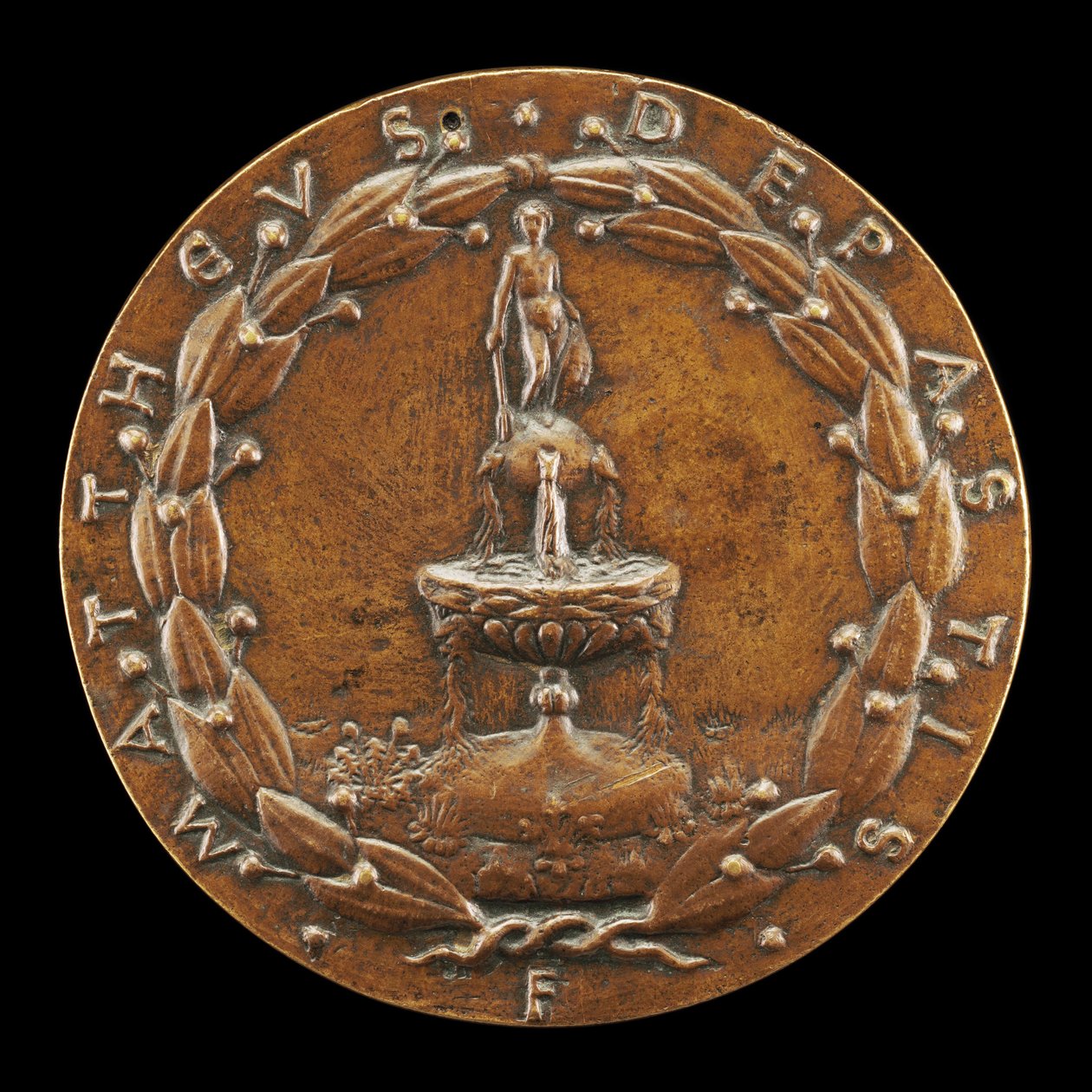 Fontána převýšená nahou mužskou postavou [reverzní], c. 1446. od Matteo di Andrea de Pasti