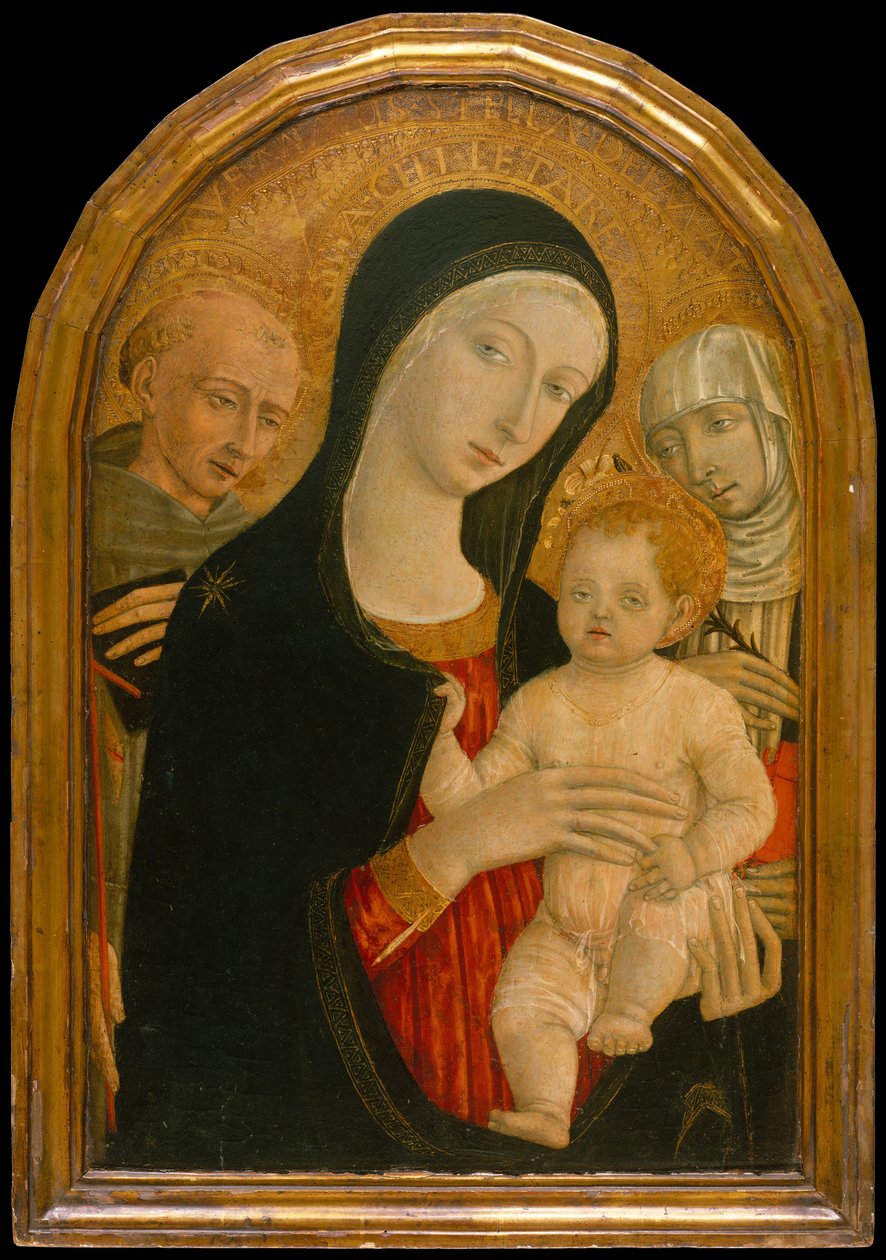 Madona s dítětem se svatými Františkem a Kateřinou ze Sieny, asi 1476-80. od Matteo di Giovanni