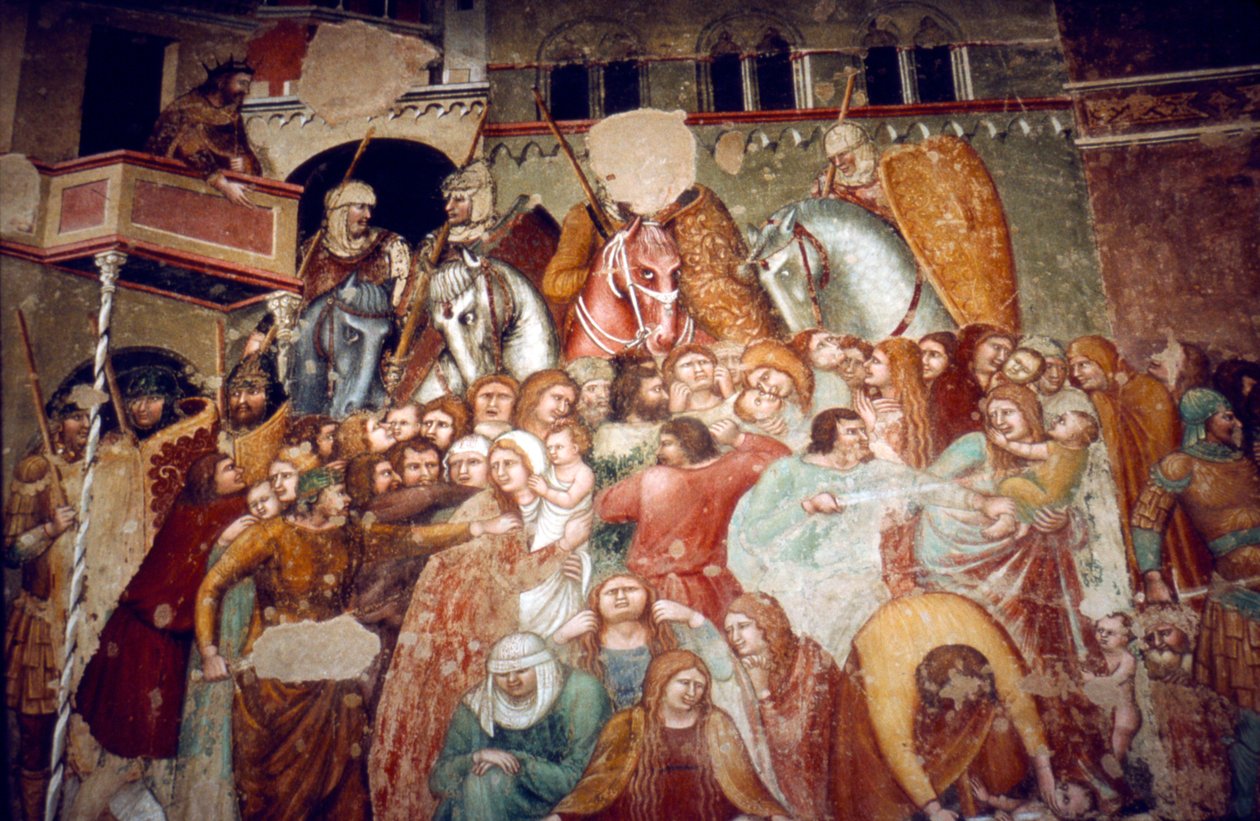 Masakr neviňátek, Freska v kostele Santi Agostino, Siena, 1482 od Matteo di Giovanni