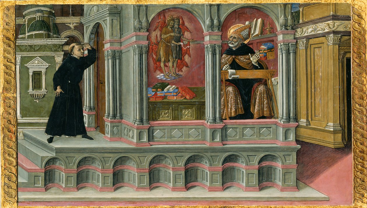 Vize svatého Augustina svatých Jeronýma a Jana Křtitele, 1476. od Matteo di Giovanni