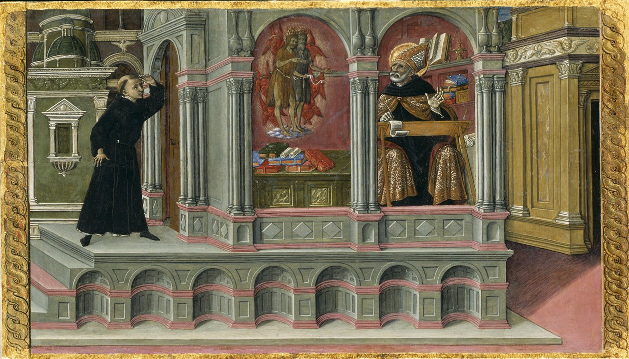 Vize svatého Jeronýma a Jana Křtitele svatého Augustina, 1476 od Matteo di Giovanni di Bartolo