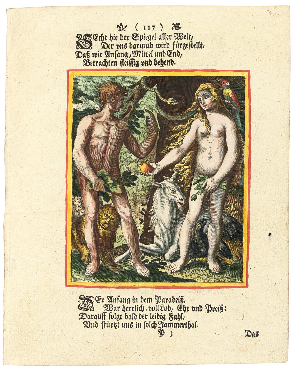 Adam a Eva, asi 1700-1725 od Matthaus Merian