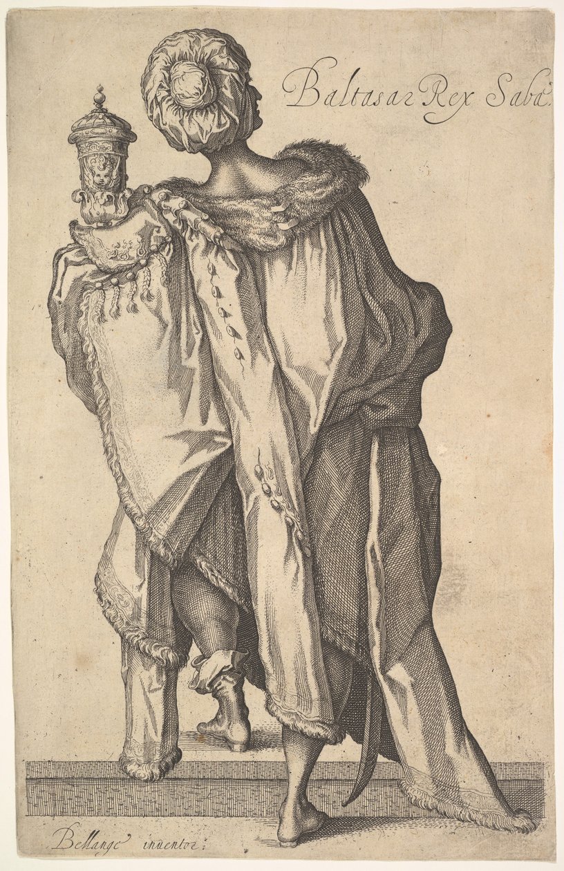 Balthasar, po postavě v Klanění tří králů od Jacquese Bellange, ca. 1610-50. od Matthaus Merian