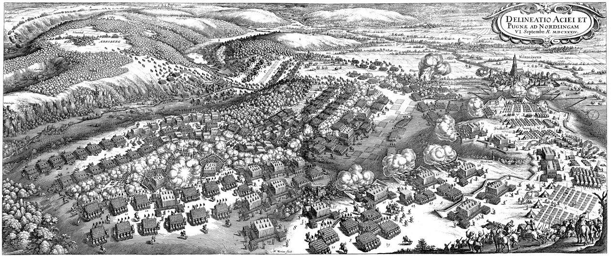 Bitva u Nördlingenu dne 6. září 1634, 1670 od Matthaus the Elder Merian