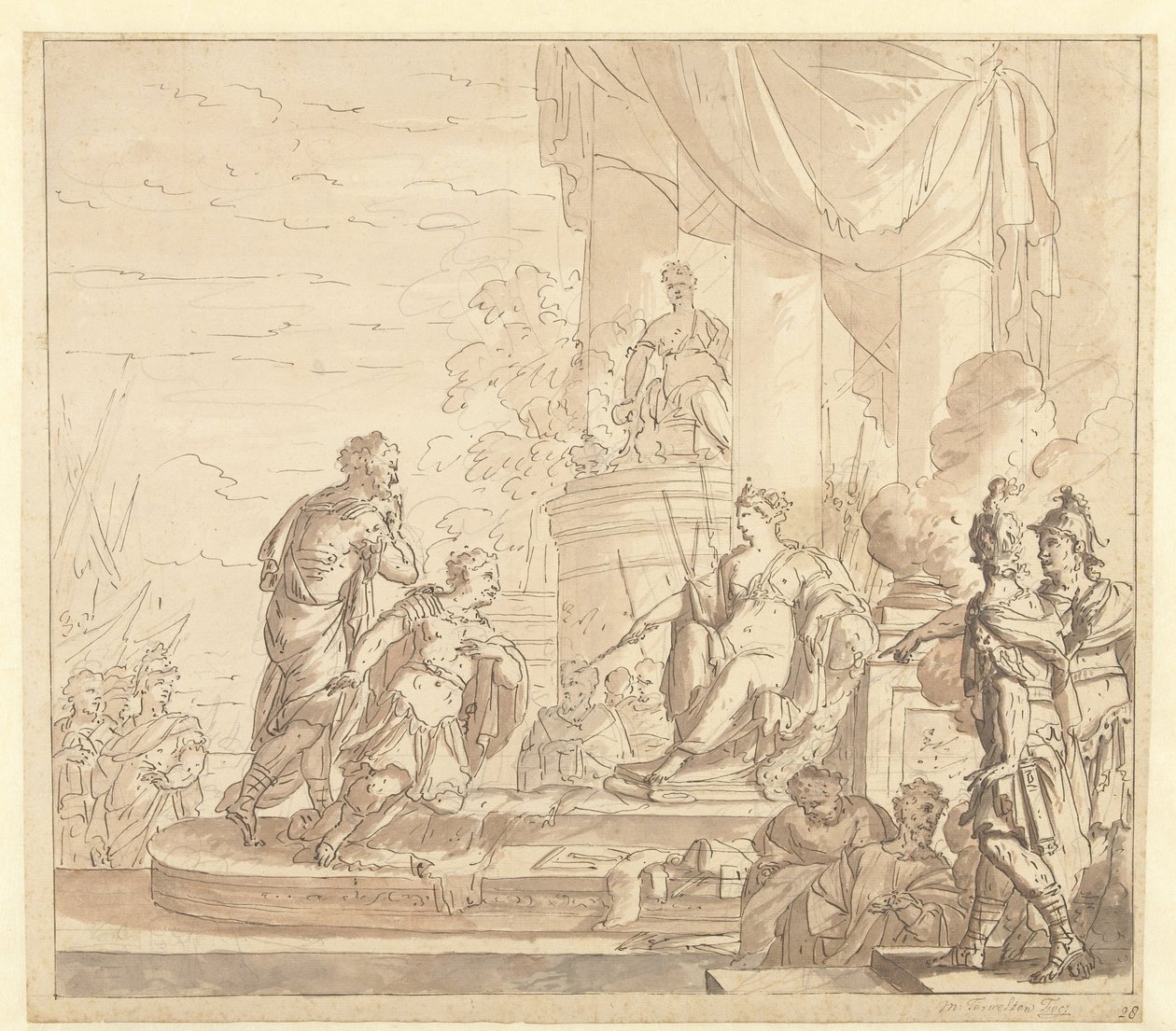 Aeneas v Dido od Mattheus Terwesten