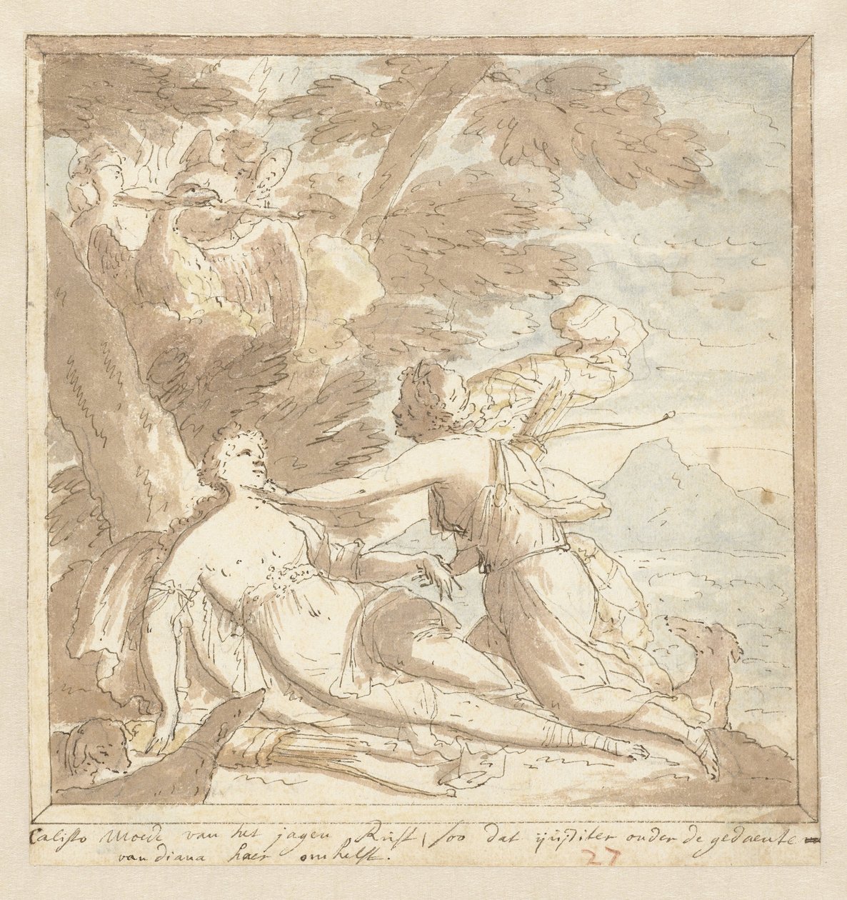 Jupiter v Callisto od Mattheus Terwesten