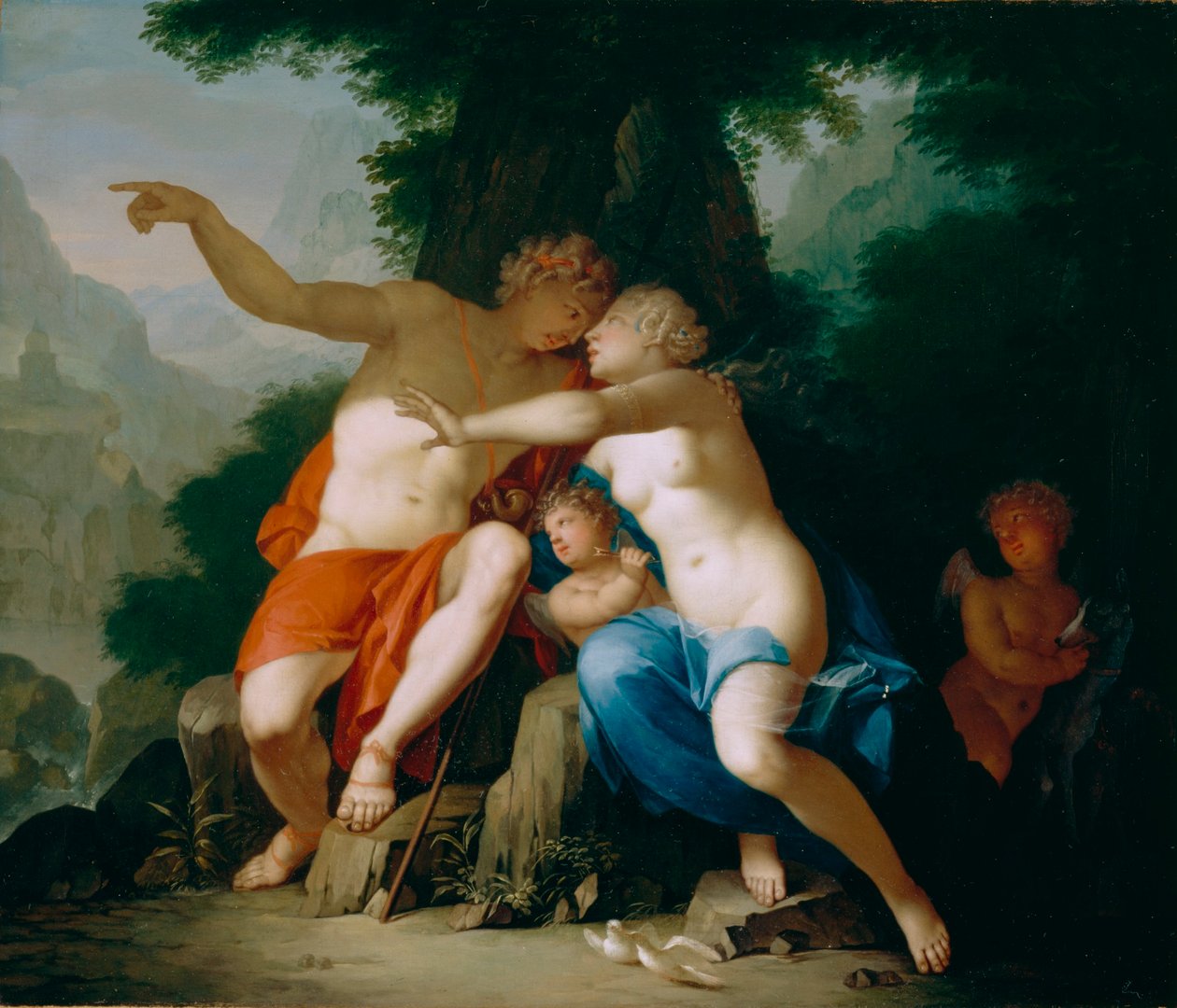 Venuše a Adonis od Mattheus Terwesten