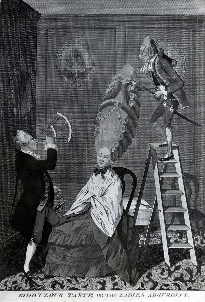 Ridiculous Taste, or The Ladies Absurdity, c.1776 (mezzotinta) od Matthew or Matthias Darly