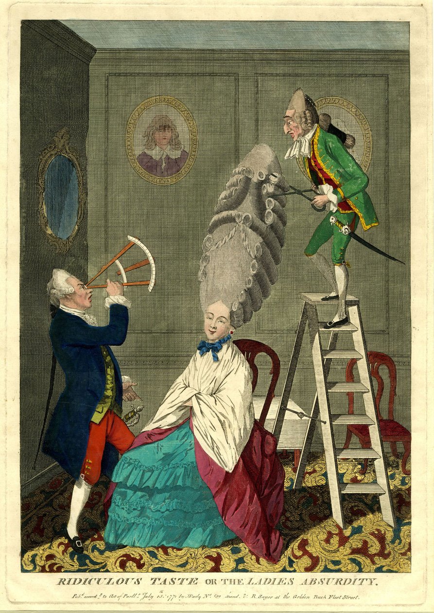 Směšný vkus nebo dámská absurdita, 1771 od Matthew Darly