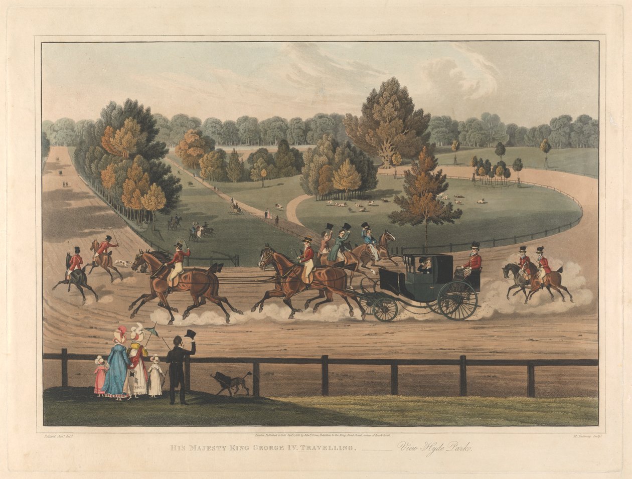 Koučování: Jeho Veličenstvo král Jiří IV. Cestování - Prohlédněte si Hyde Park. od Matthew Dubourg