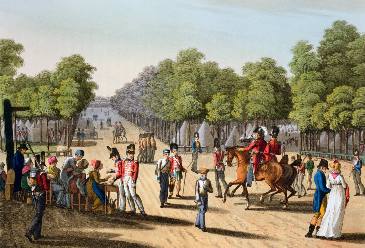 „Tábor britské armády v Bois de Boulogne“, Paříž, 1815 1817 od Matthew Dubourg