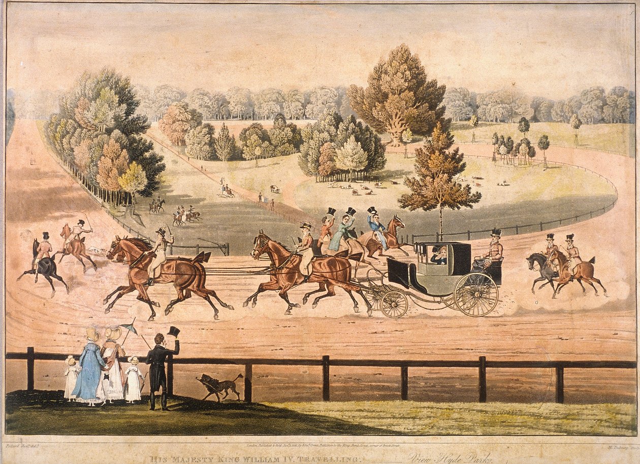 Král Jiří IV projížděl Hyde Parkem, Londýn, 1831 od Matthew Dubourg