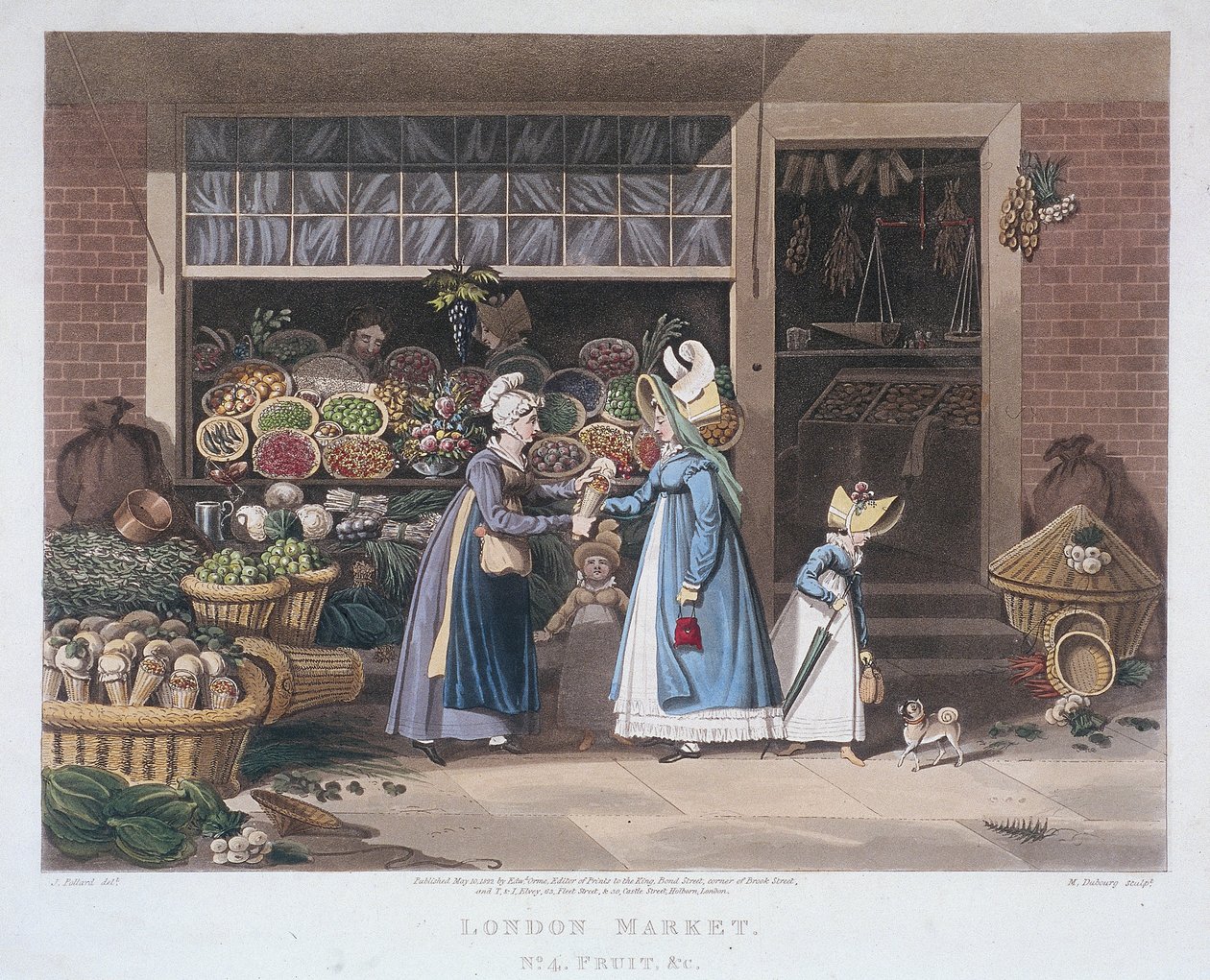 London Market“, prodavač ovoce, 1822 od Matthew Dubourg