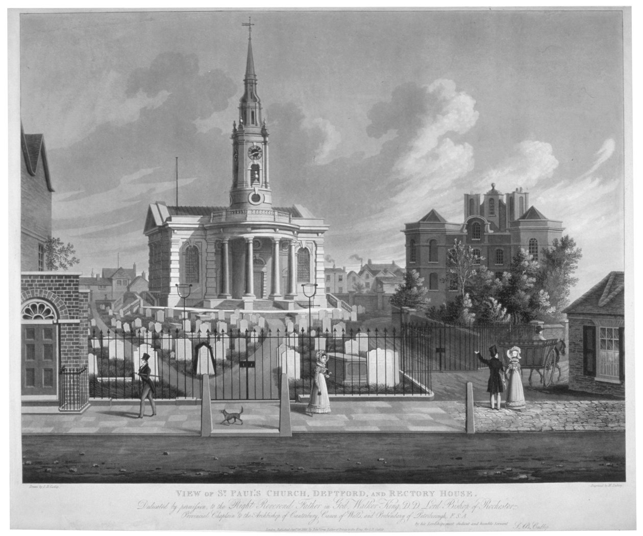 Pohled na kostel svatého Pavla, Deptford, Londýn, 1822. od Matthew Dubourg