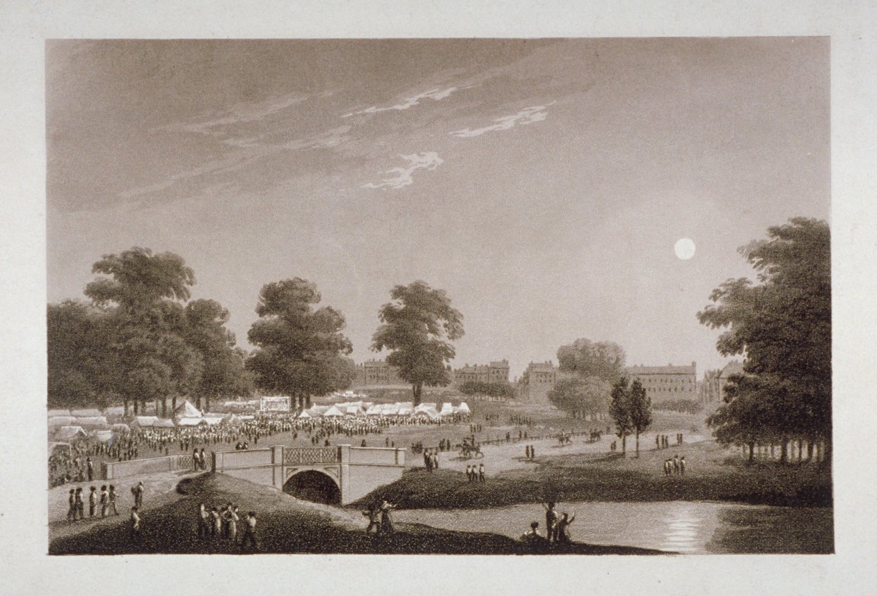 Pohled na Serpentine a Hyde Park, Londýn, 1814. od Matthew Dubourg