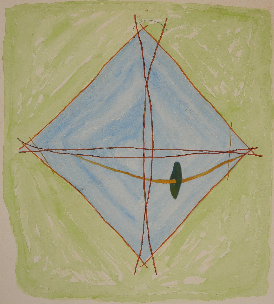 stick chart 6, 2014 (akvarelová pastelka) od Matthew Hilton