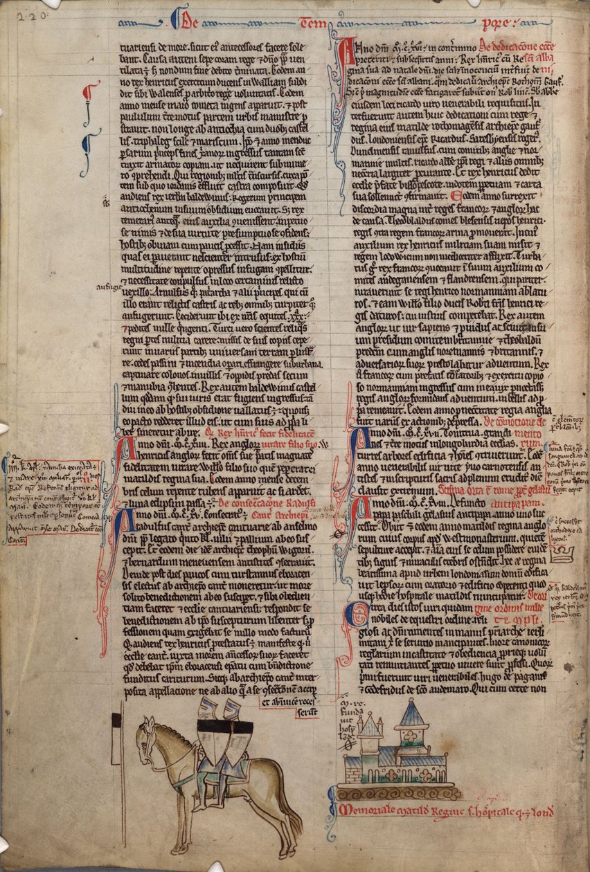 Dva templáři na jednom koni Z Chronica maiora I od Matthew Paris, 13. století od Matthew Paris