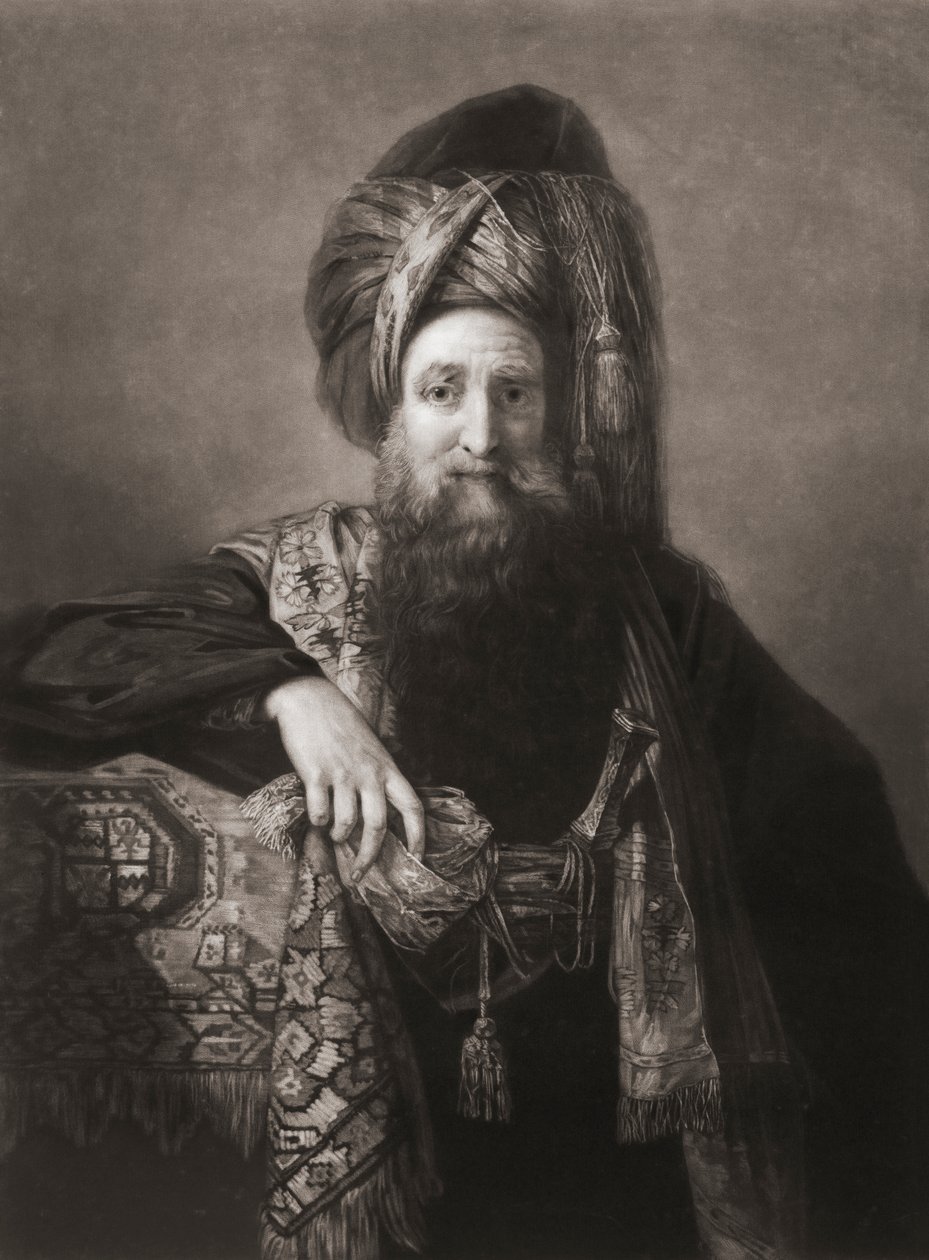 Edward Wortley Montagu. Portrét. (tisk) od Matthew William (after) Peters