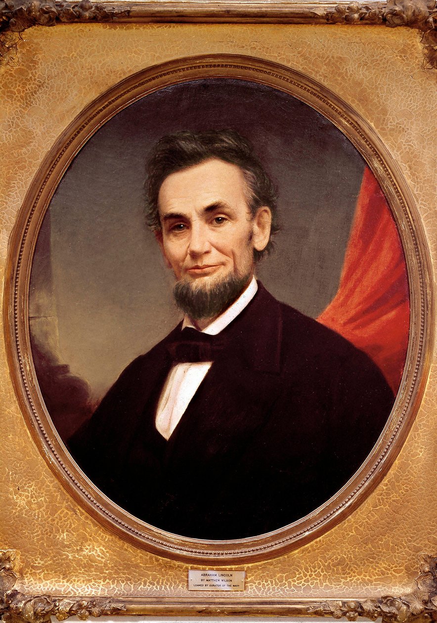Portrét amerického prezidenta Abrahama Lincolna (1809-1865) od Matthew Wilson