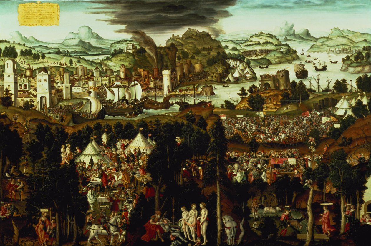Pařížský soud a trojská válka, 1540 (podrobnosti viz 95096) od Matthias Gerung or Gerou