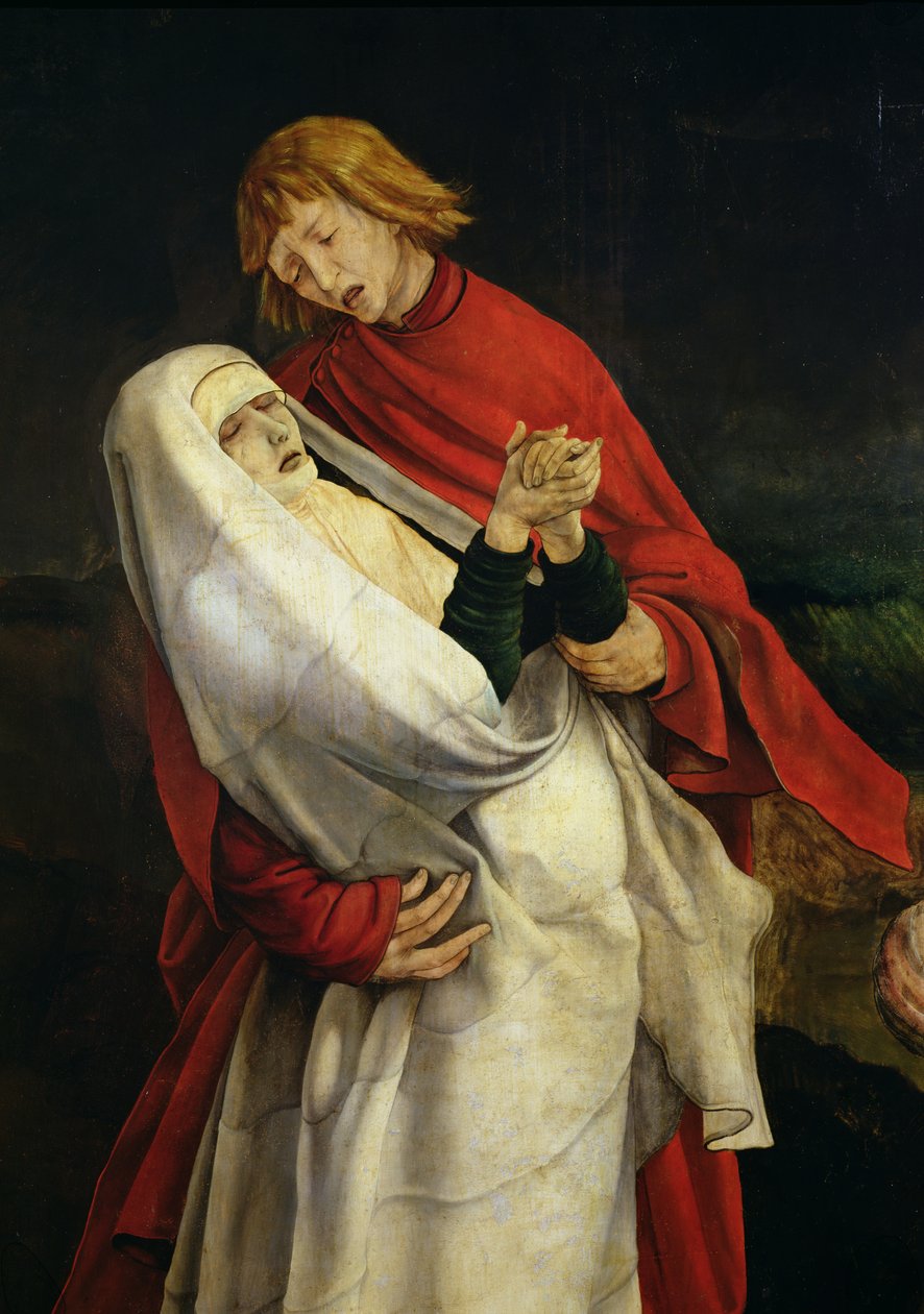 Svatý Jan Evangelista a Panna Maria, detail z Ukřižování z Isenheimského oltáře, kolem 1512-16 od Matthias Grünewald