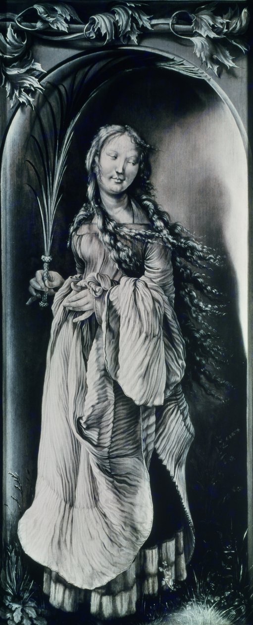 Svatá Lucie (asi 283-c.304) (grisaille) od Matthias Grünewald