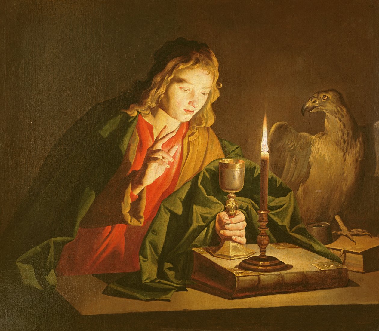 Svatý Jan Evangelista, kolem 1633-39 od Matthias Stomer