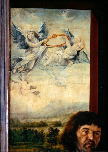 Andělé, detail ze sv. Šebestiána z Isenheimského oltáře, c.1512-16 od Matthias Grünewald