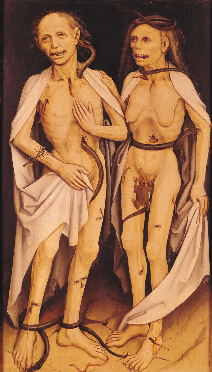 Mrtví milenci (olej na panelu) od Matthias (c.1480 1528) Grunewald