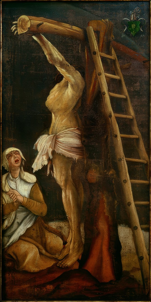 Kristus na kříži s truchlící Marií Magdalenou od Matthias Grünewald
