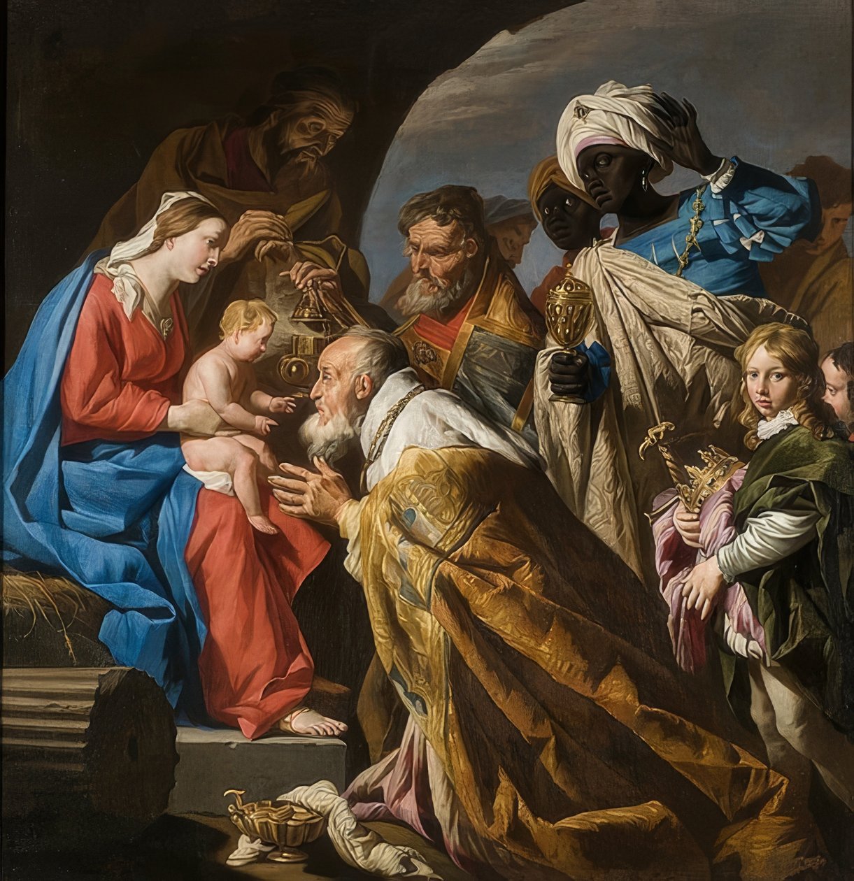 Klanění tří králů od Matthias Stomer
