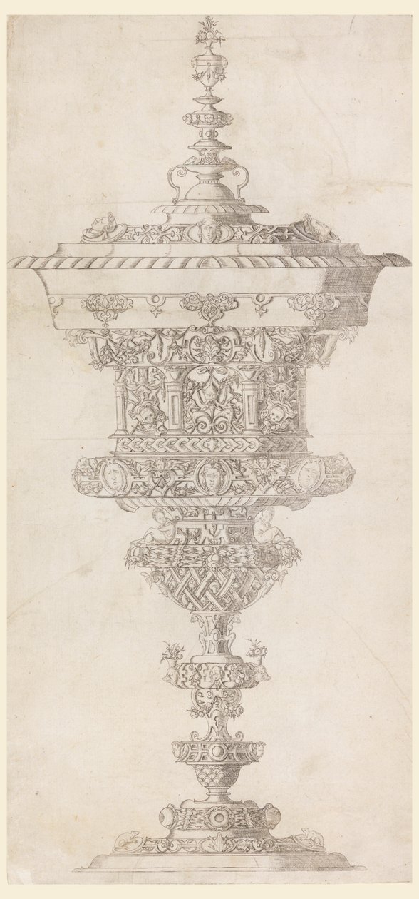 Stojatý pohár s přebalem, z "Novum opus cratero graphicum..." od Matthias Zündt