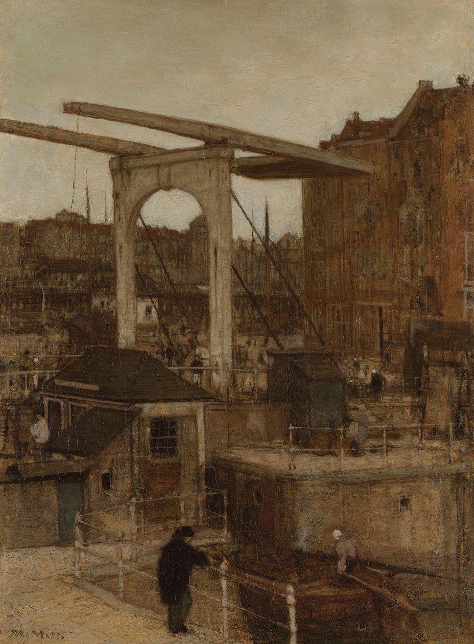 Nieuwe Haarlemse Sluis v Singelu, známé jako „Souvenir d’Amsterdam“ Nieuwe Haarlemse Sluis na Singelu, známý jako „Souvenir d’Amsterdam“ od Matthijs Maris