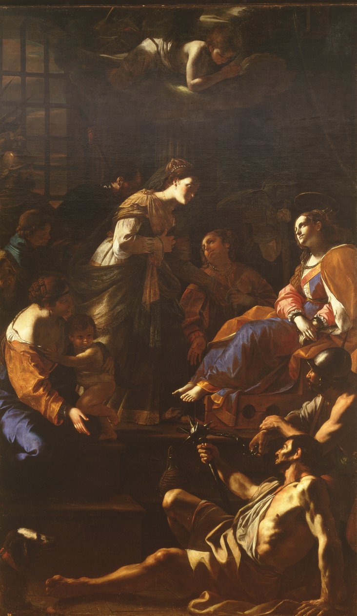 Římská císařovna Faustina na návštěvě svaté Kateřiny Alexandrijské ve vězení, kolem 1640-43 od Mattia Preti