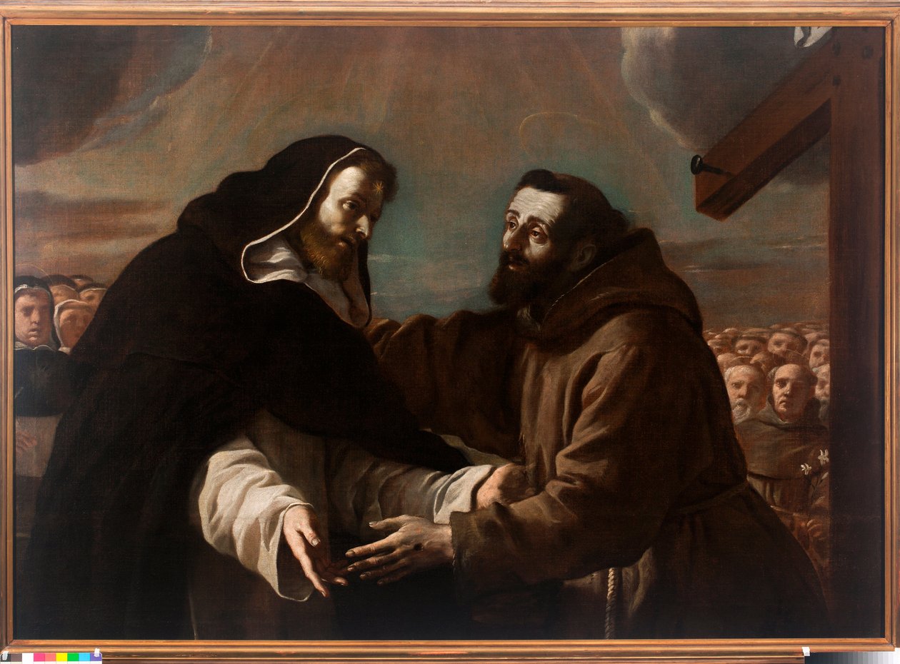 Setkání svatého Dominika a svatého Františka z Assisi (olej na plátně od Mattia Preti