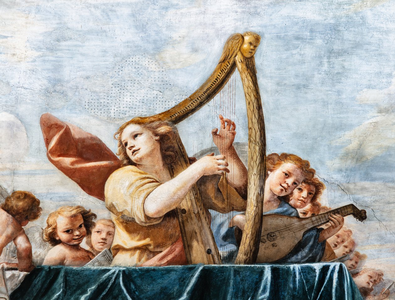 Koncerty andělů, detail od Mattia (1613 99) Preti