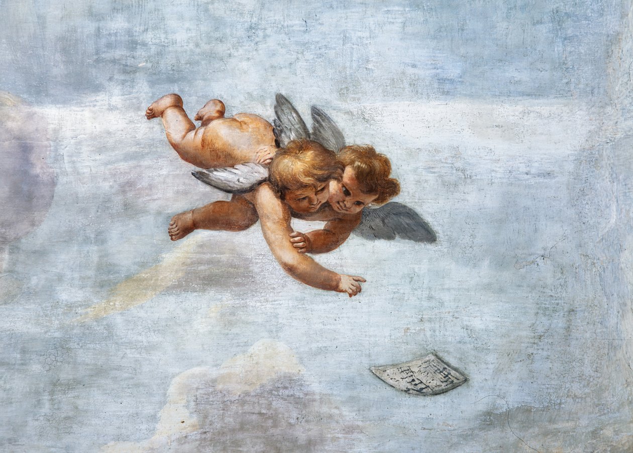 Koncerty andělů, detail od Mattia (1613 99) Preti