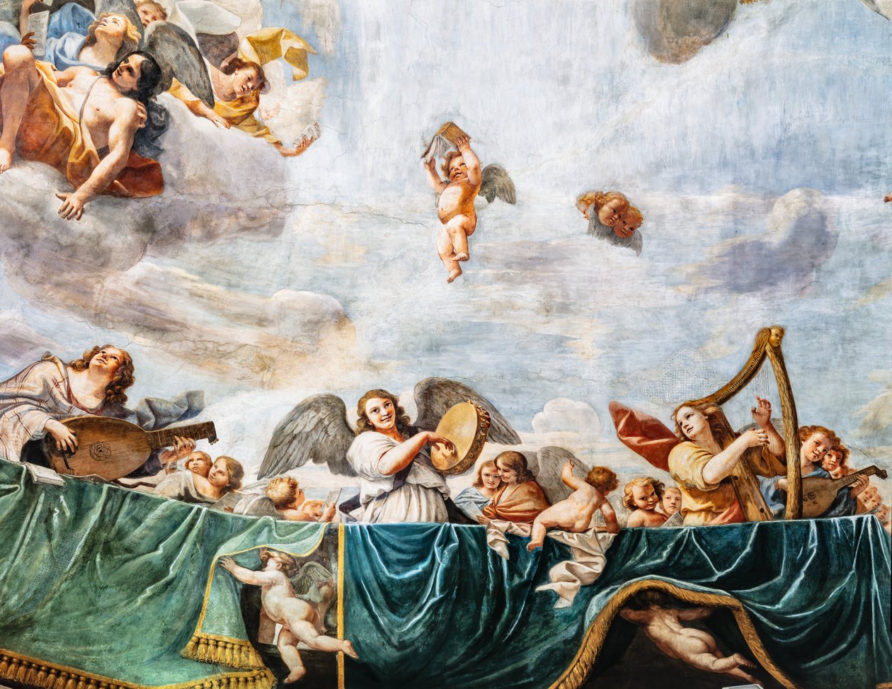 Koncerty andělů, detail od Mattia (1613 99) Preti