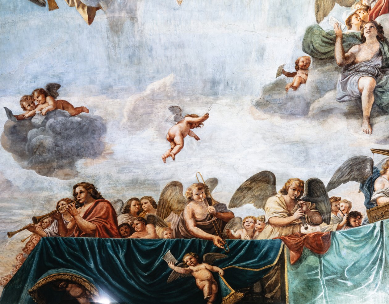Koncerty andělů, detail od Mattia (1613 99) Preti