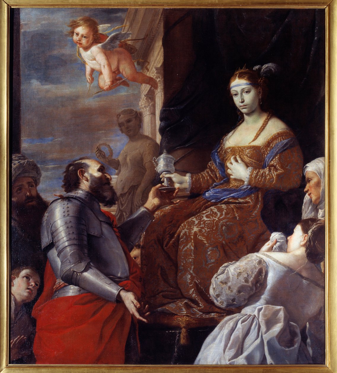Sophonisbe (235-203 př.nl) užívající jed. Massinissa raději otrávil svou manželku Sophinisbe, královnu Numidie, než aby ji dopravil do Říma. Obraz Mattia Preti (1613-1699) Ec. Ital. od Mattia Preti