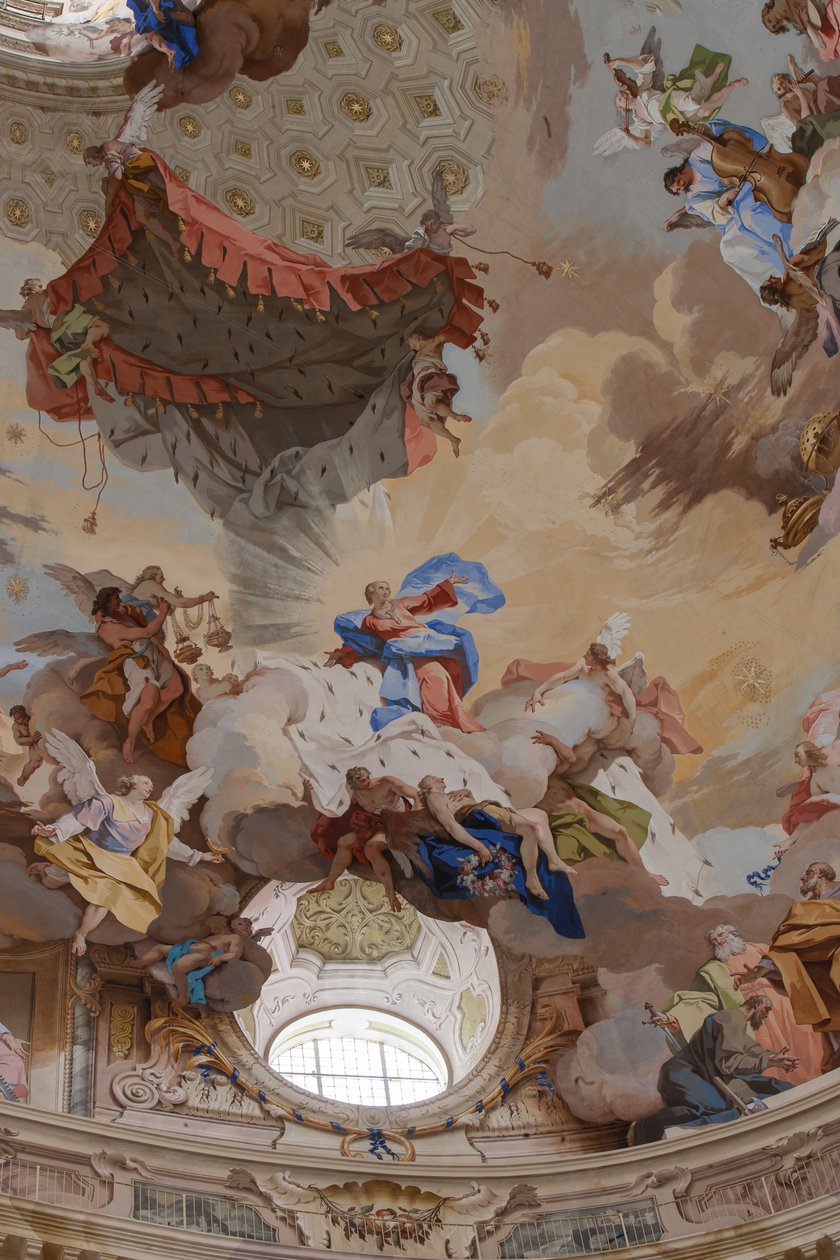 Detail "Nanebevzetí Panny Marie" od Mattia Biella Felice and Bibiena Giuseppe Galli Bortoloni