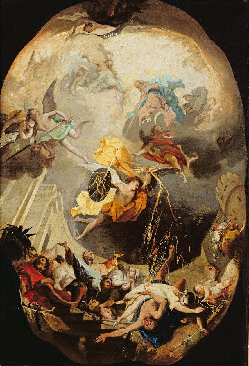 Řád dominikánů překonávající herezi, 1750 od Mattia Bortoloni