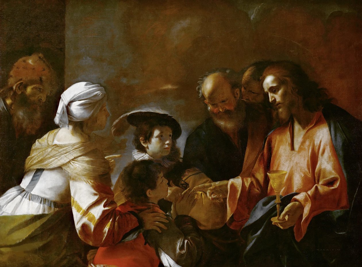 Kristus žehná dětem Nechte malé děti přicházet ke mně, c. 1635. od Mattia Preti