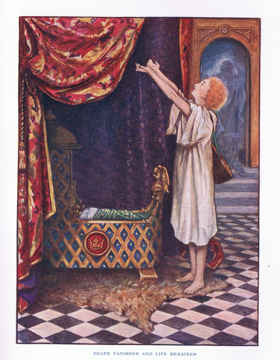 Smrt zmizela a život zůstal, ilustrace z Lady And Fairy Tales, 1914 od Maud Tindal Atkinson