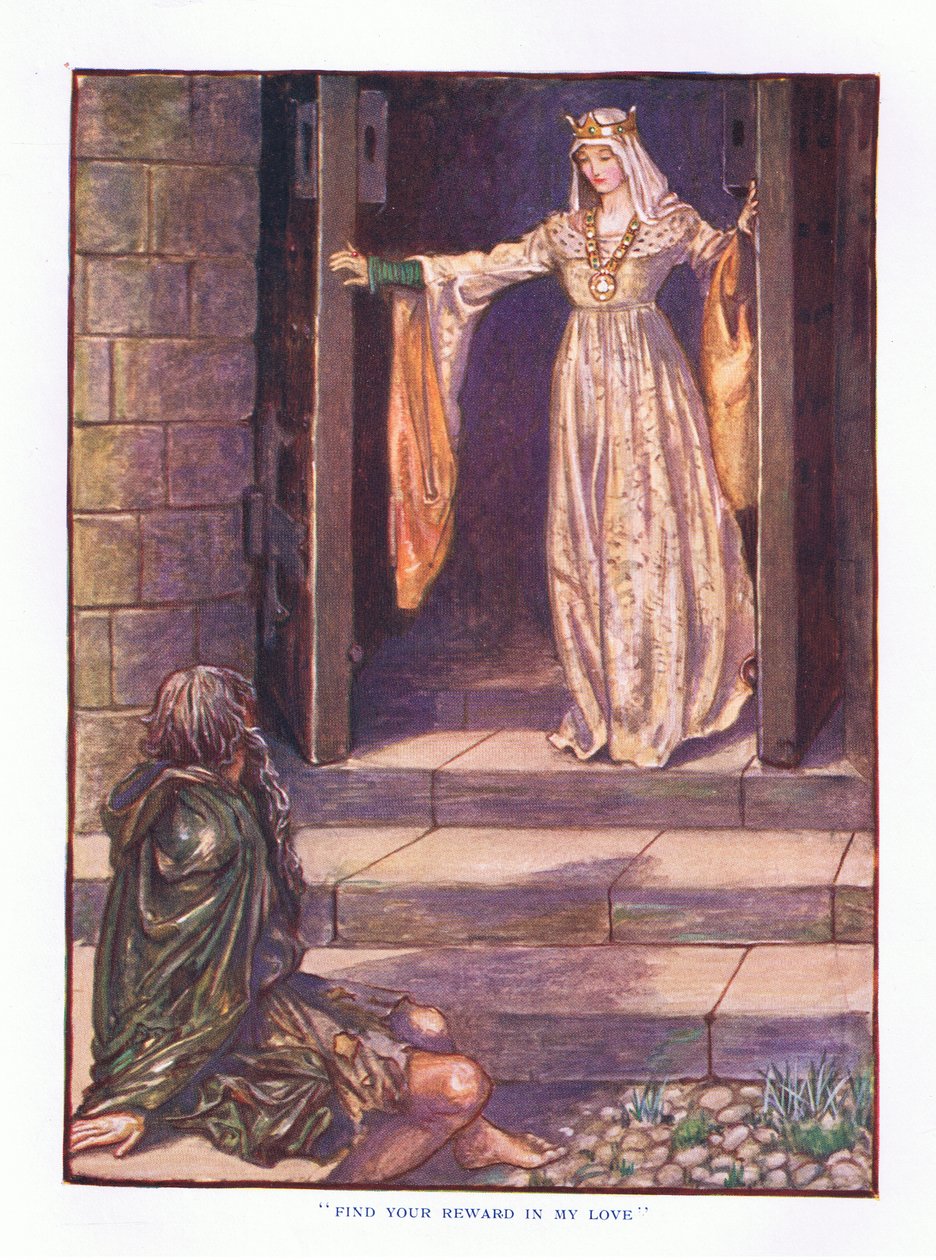 Najděte svou odměnu v mé lásce, ilustrace z Lady And Fairy Tales, 1914 od Maud Tindal Atkinson