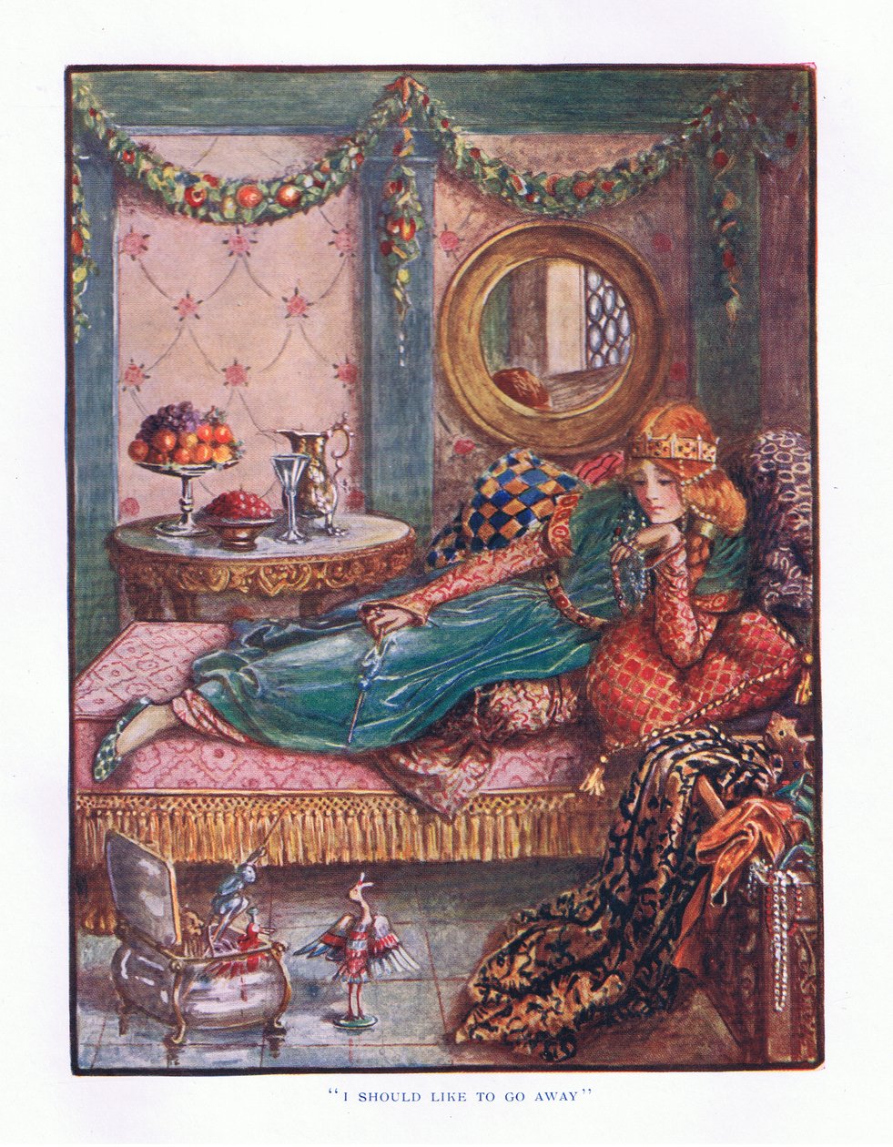Rád bych řekl běž pryč, ilustrace z Lady And Fairy Tales, 1914 od Maud Tindal Atkinson