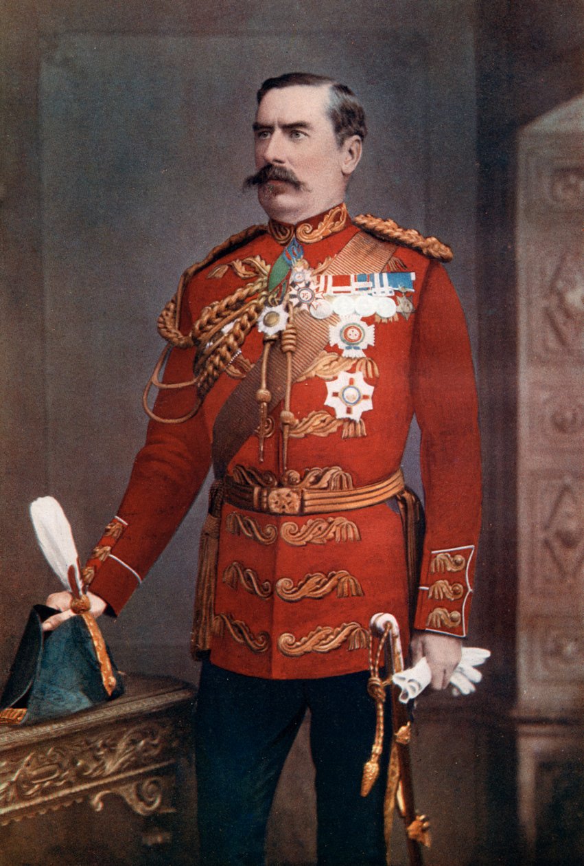 Generálporučík Sir Baker Creed Russell, velící Southern District, 1902. od Maull and Fox