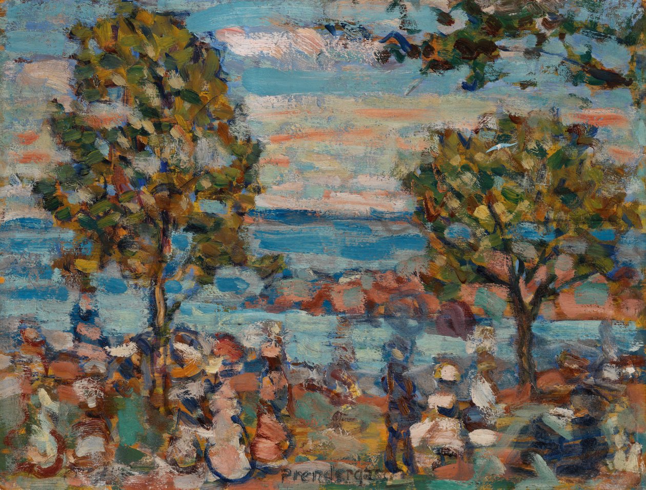 Plážová scéna od Maurice Brazil Prendergast