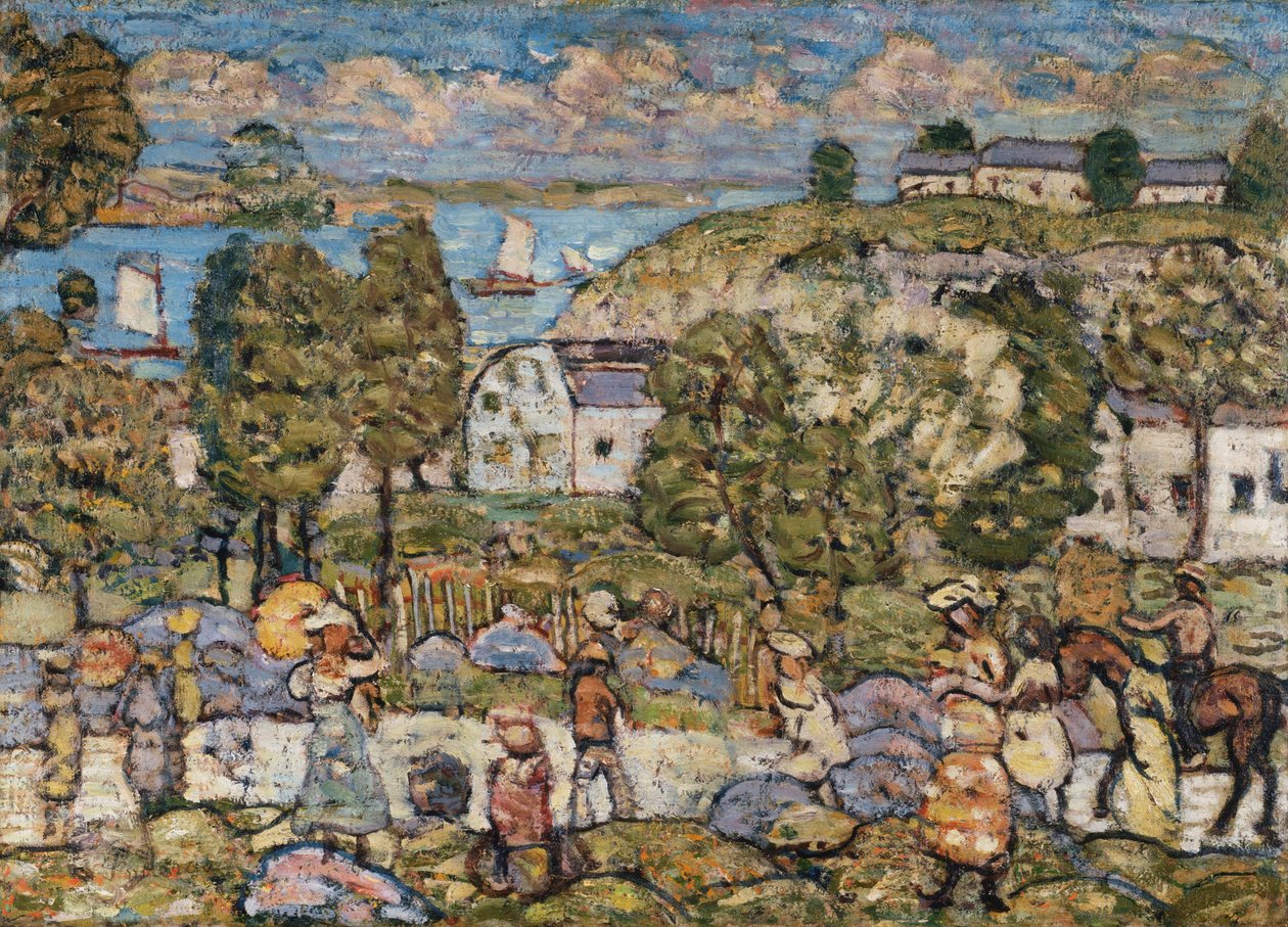 Krajina poblíž Nahantu od Maurice Brazil Prendergast